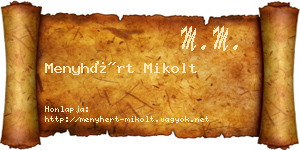 Menyhért Mikolt névjegykártya